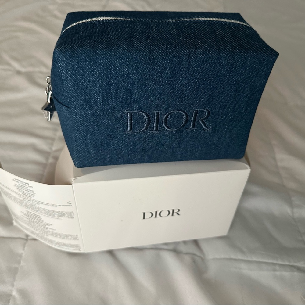 Dior Blue Denim Cosmetic Pouch